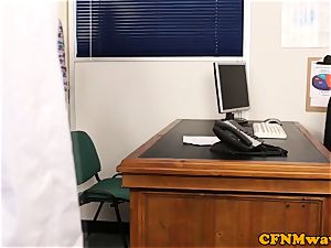 Cfnm femdom Lissa enjoy gives doctor a blowjob