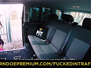 pummeled IN TRAFFIC fitness stunner Mea Melone backseat sex