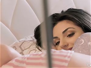 lesbians Darcie Dolce and Chloe Couture puss slurping sleep over